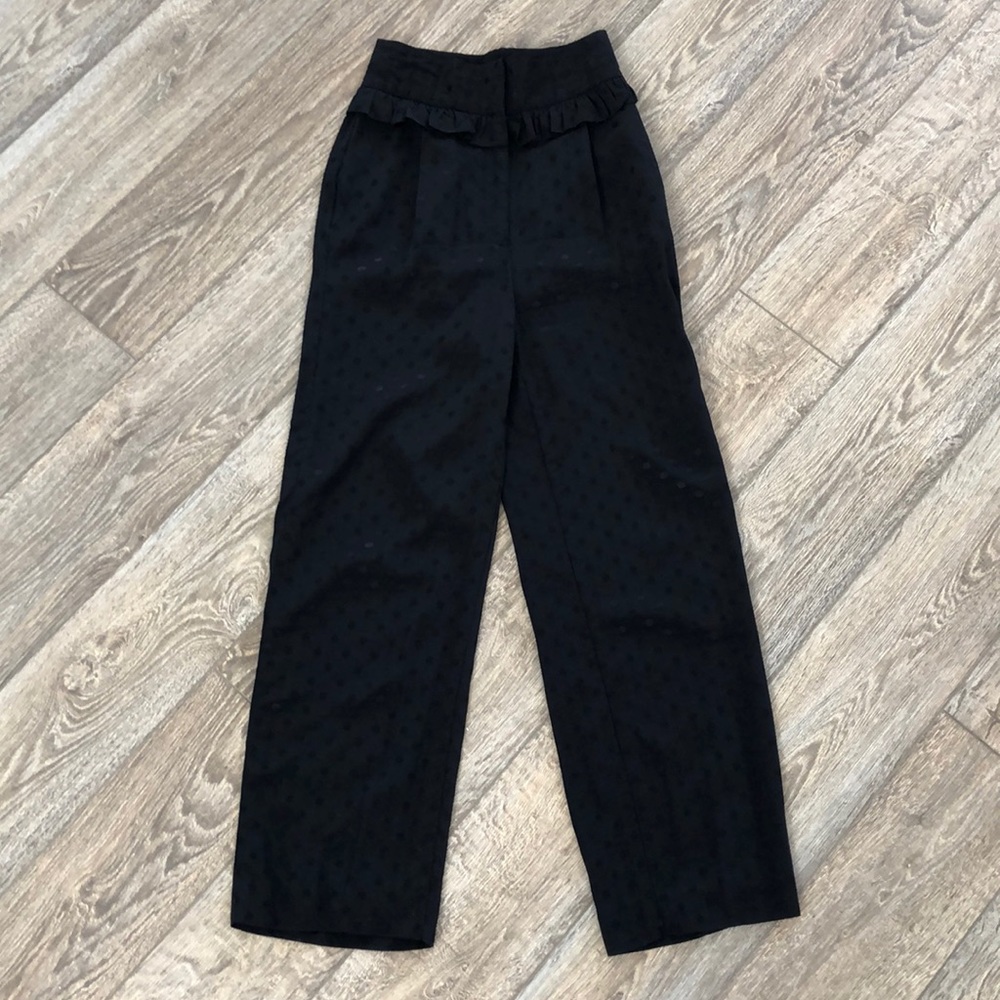 Zara super high rise polka dot trousers